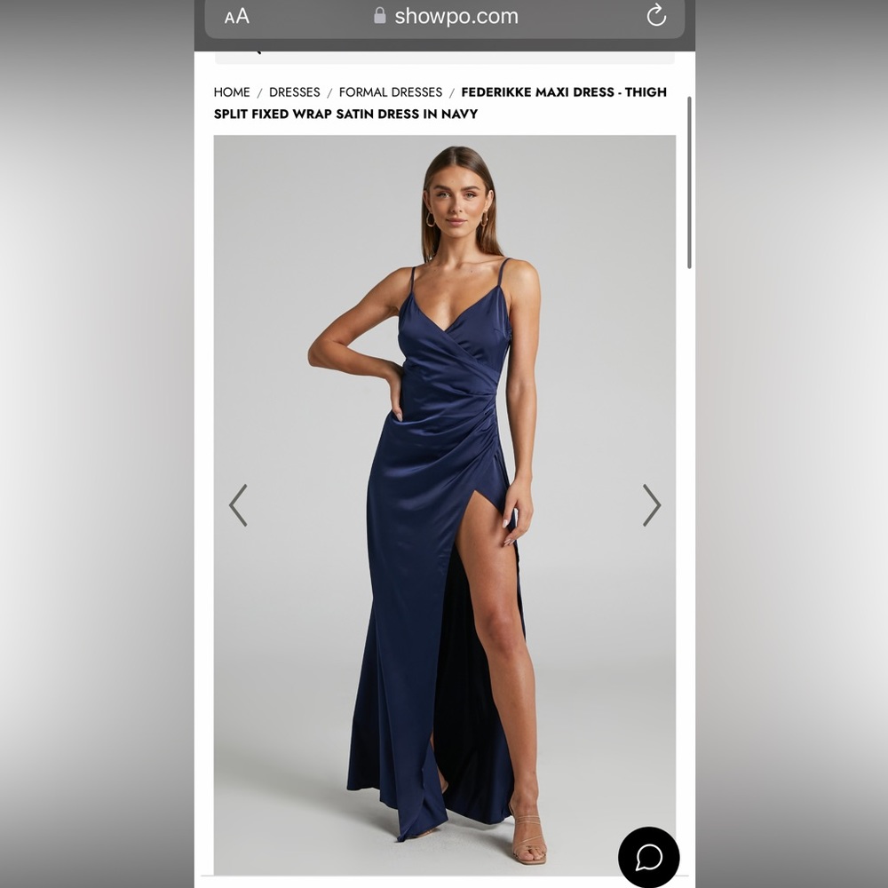 NEVER WORN! NEW WITH TAGS! Navy Blue Showpo maxi dress